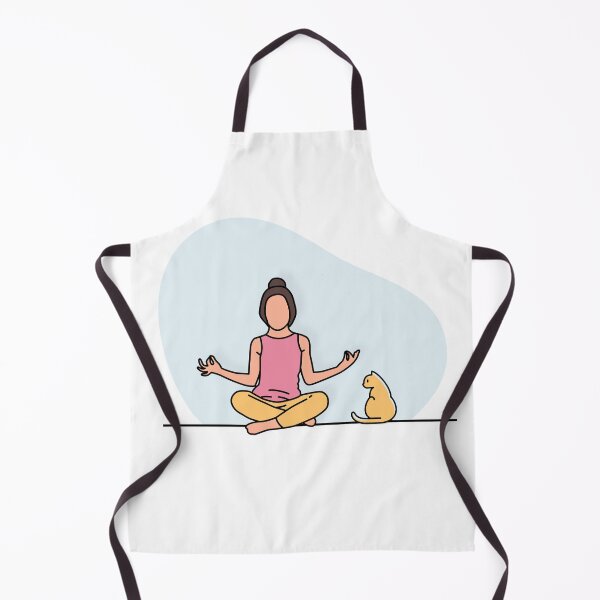 Item preview, YOGA PRACTICE WITH CAT Auspicious Pose designed and sold by Trio's Stuff.