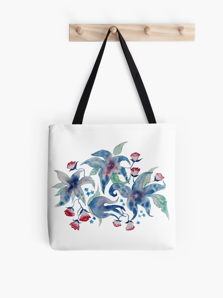 Alice in Wonderland Wildflower Art Print Tote Bag by Paper Moon