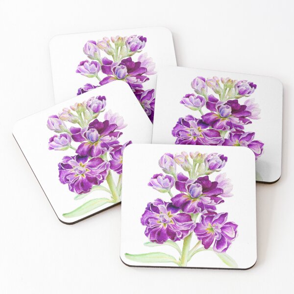 Item preview, Purple stock watercolor flowers painting designed and sold by Sarah Trett.