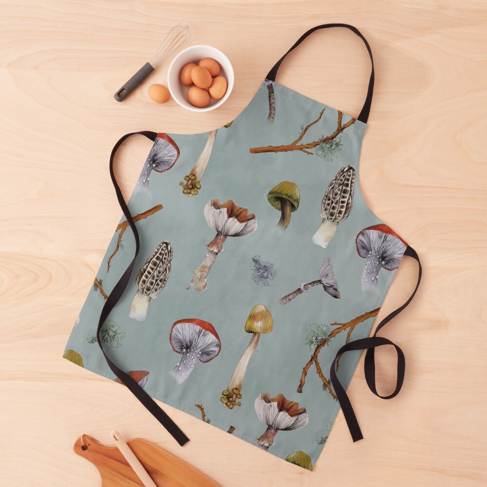 Mushroom Forest Collecting Party Apron
