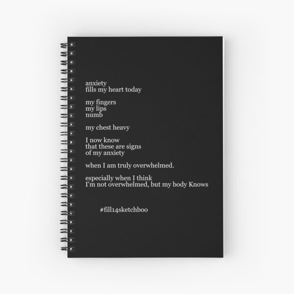 anxiety fills my heart today Spiral Notebook