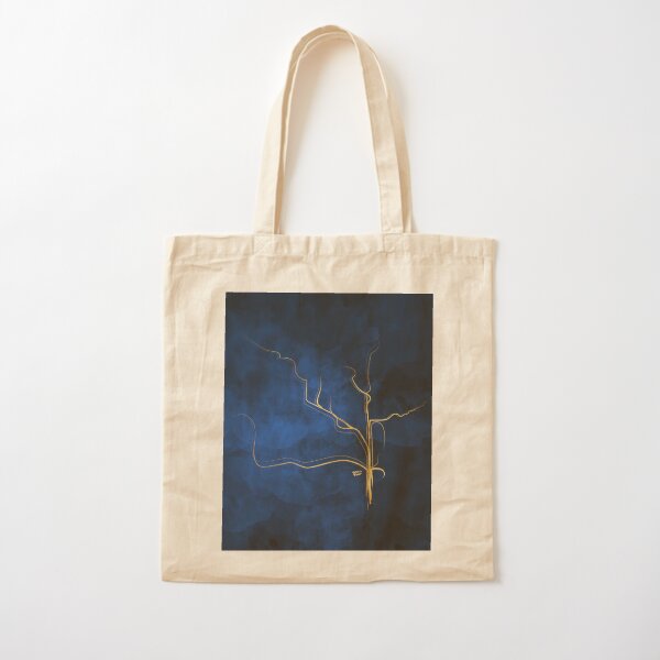 Kintsugi Electric Blue #blue #gold #kintsugi #japan #marble #watercolor #abstract Cotton Tote Bag