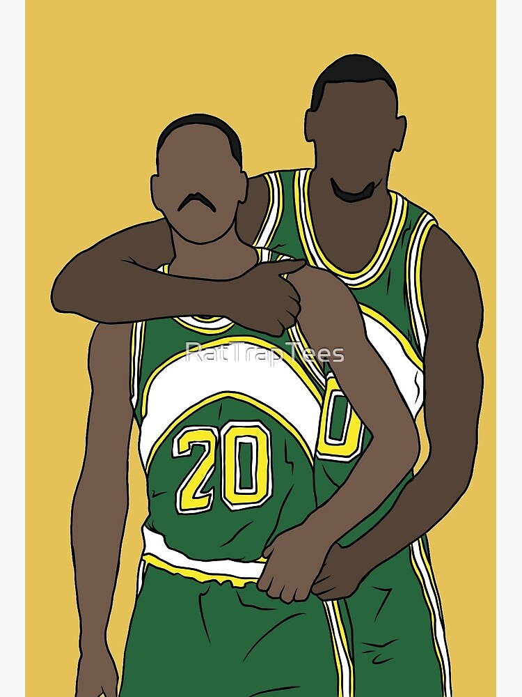 GARY PAYTON SHAWN KEMP SEATTLE SUPERSONICS SONICS 8X10 TEAM PHOTO