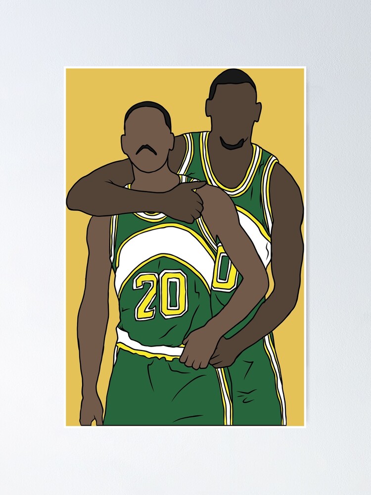 Gary Payton And Shawn Kemp Poster By Rattraptees Redbubble