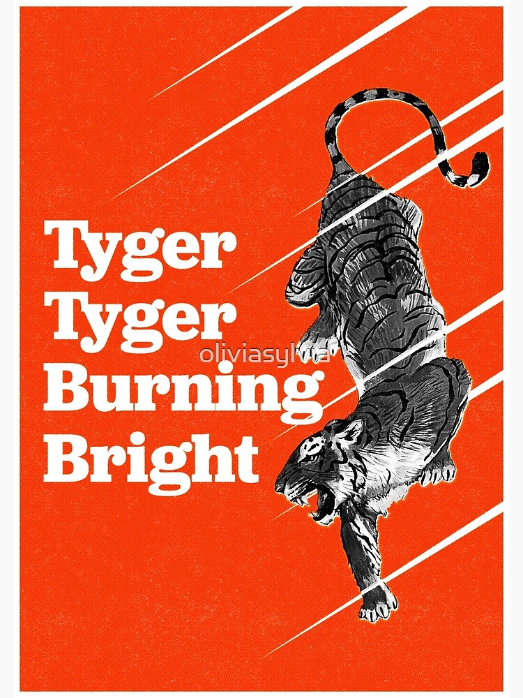"Tyger Tyger Burning Bright William Blake Illustration" Art Print by