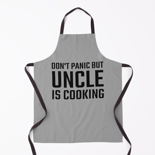 Item preview, Funny Home Kitchen Don't Panic But Uncle is Cooking Black designed and sold by quoteology.