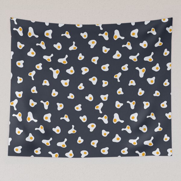 Item preview, Sunny side up eggs pattern on blue background designed and sold by HelgaScand.