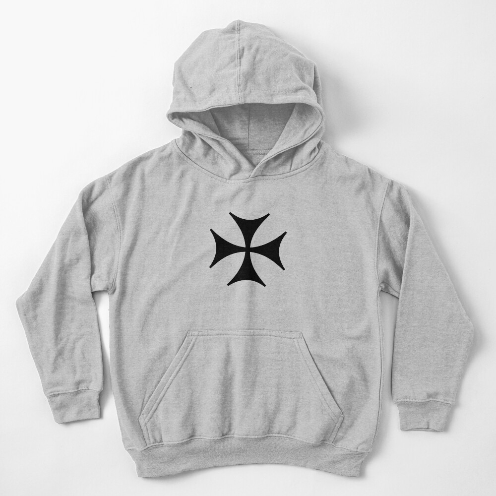Bolnisi cross, Maltese cross, ssrco,kids_hoodie,youth,heather_grey,flatlay_front,square