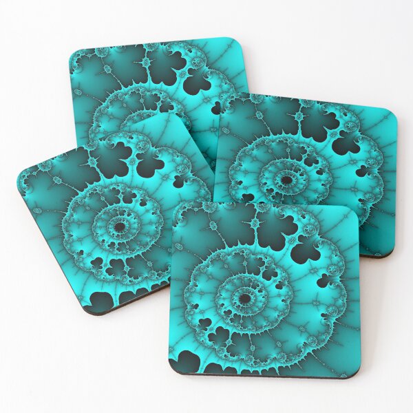 Item preview, Turquoise Spiral Fractal Swirl designed and sold by Bright and Shiny NYC.