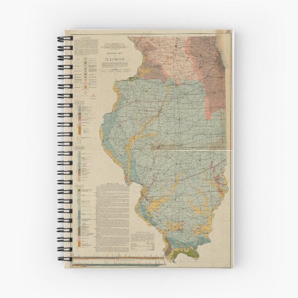 Item preview, Vintage Illinois Geological Map (1917) designed and sold by BravuraMedia.