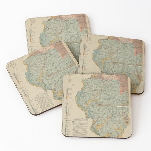 Item preview, Vintage Illinois Geological Map (1917) designed and sold by BravuraMedia.