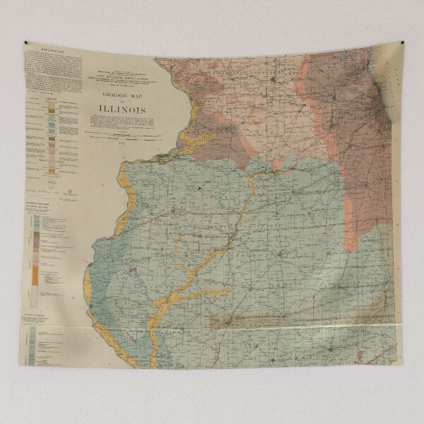 Item preview, Vintage Illinois Geological Map (1917) designed and sold by BravuraMedia.