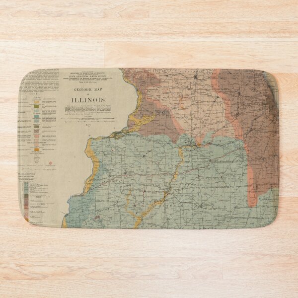 Item preview, Vintage Illinois Geological Map (1917) designed and sold by BravuraMedia.