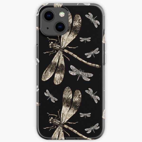 Golden Dragonflies | Vintage Dragonfly Art iPhone Soft Case