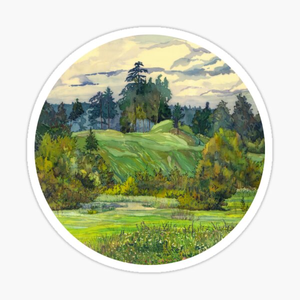 Pines painting watercolor Sticker