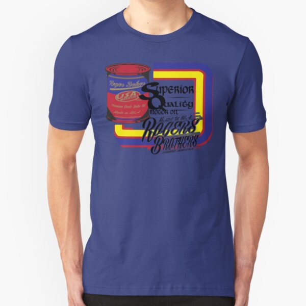 usa warriors motor oil by rogers bros Slim Fit T-Shirt