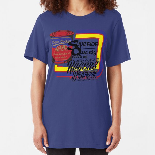 usa warriors motor oil by rogers bros Slim Fit T-Shirt