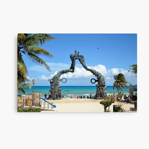 Playa del Carmen Cancún Estatua Escena de playa Lienzo