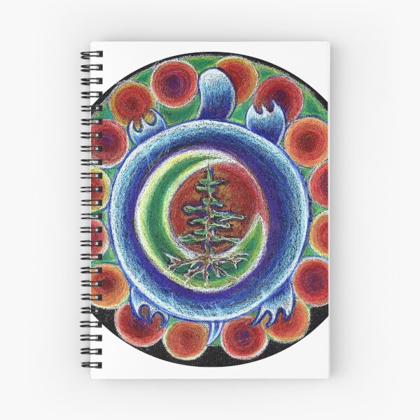 Item preview, turtle moon pine mandala designed and sold by pigwingsangel.