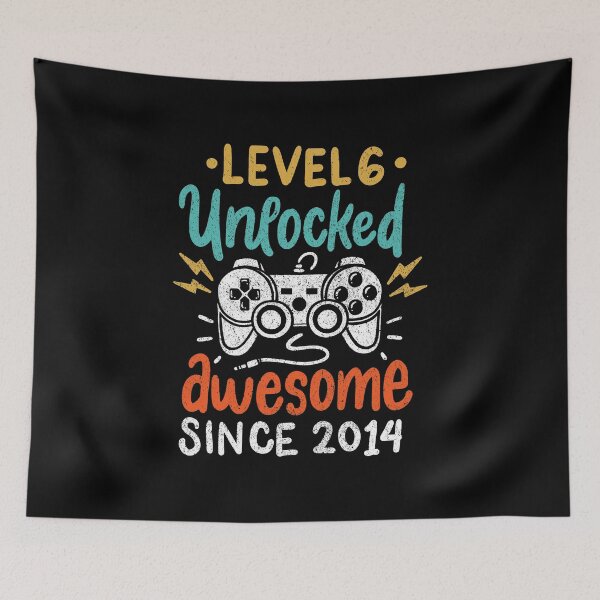 Item preview, Level 6 Unlocked Awesome Since 2014 Birthday Age designed and sold by haselshirt.