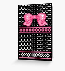 8bit Fair Isle Bow Greeting Card