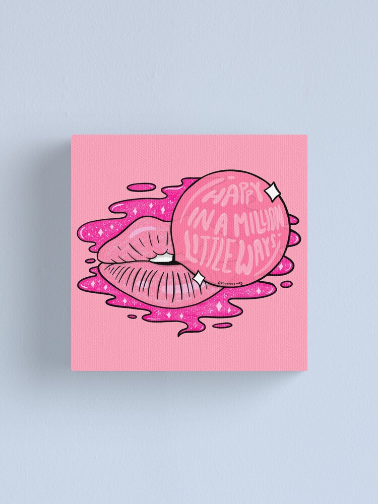 Alternate view of Bubble Gum Lips Canvas Print
