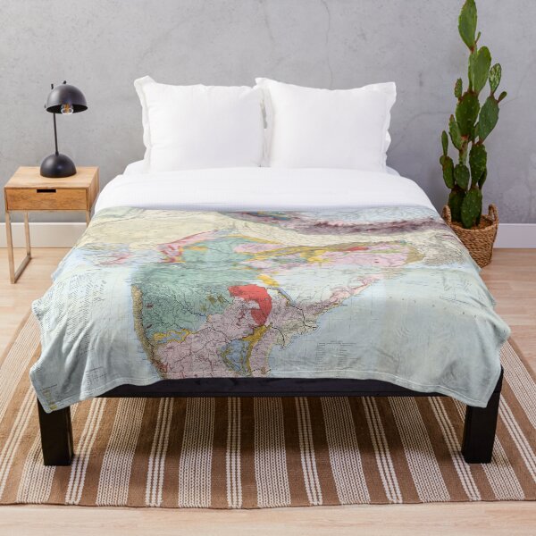 Vintage India Geology Map (1855) Throw Blanket