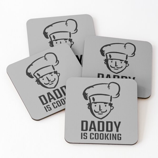 Item preview, Daddy is Cooking Chef hat mustache home kitchen cook black designed and sold by quoteology.