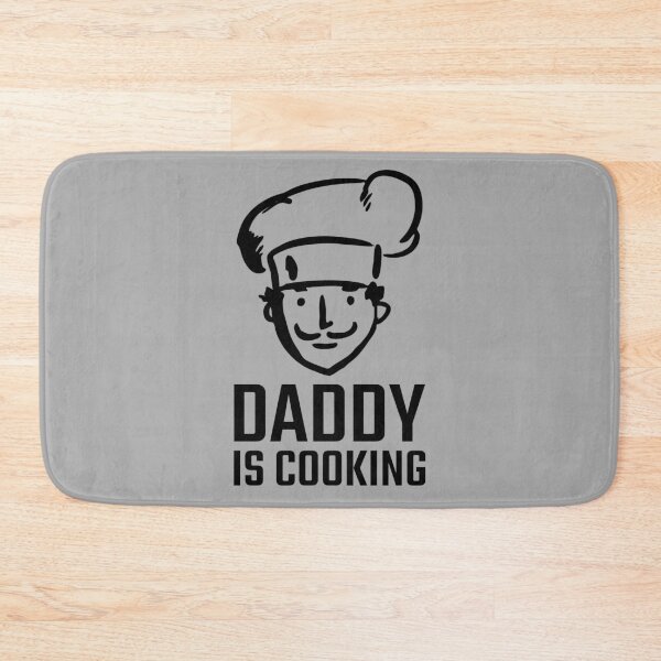 Item preview, Daddy is Cooking Chef hat mustache home kitchen cook black designed and sold by quoteology.