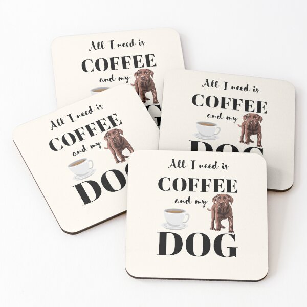Item preview, Cute Puppy All I need is coffee and my dog typography designed and sold by TopplundDesigns.