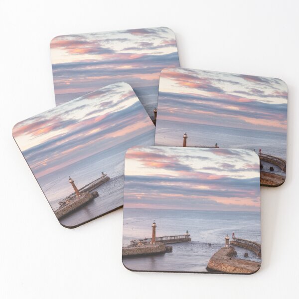 Item preview, Whitby Piers at Sunset designed and sold by Lenscraft by Robin Whalley.