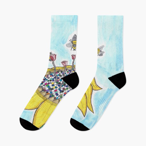 Item preview, Bees at Work in Blue designed and sold by The Rage Garden.