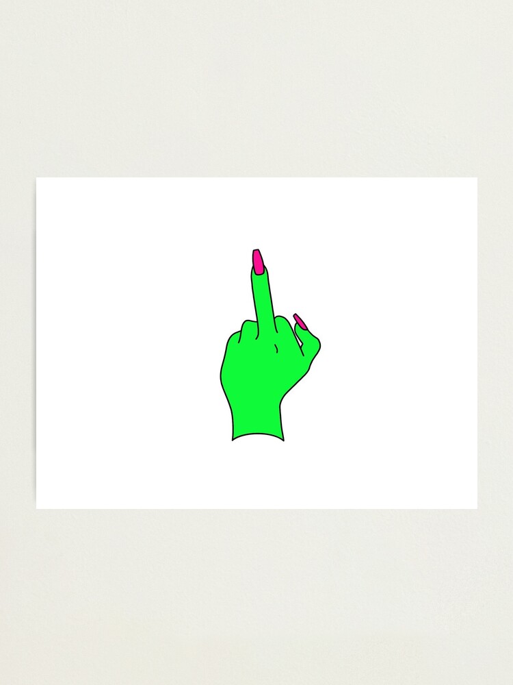 “Pink and Green Middle Finger " Photographic Print by sofiagasbarro