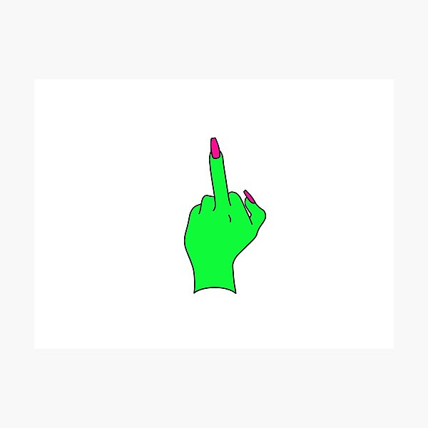 “Pink and Green Middle Finger " Photographic Print by sofiagasbarro