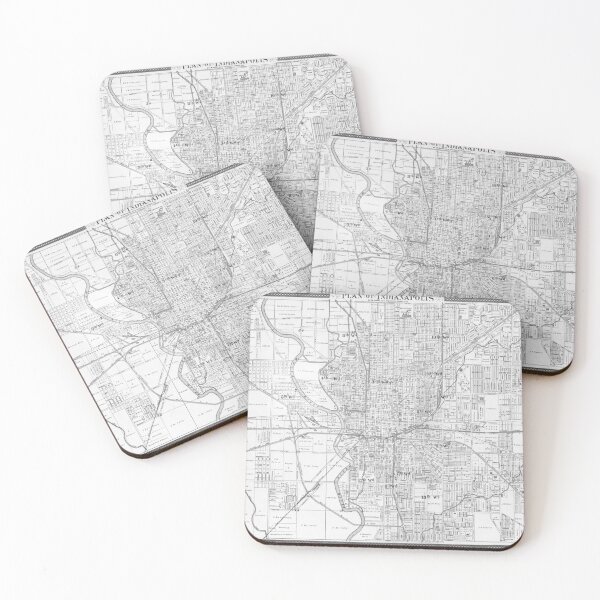 Item preview, Vintage Indianapolis IN Map (1876) designed and sold by BravuraMedia.