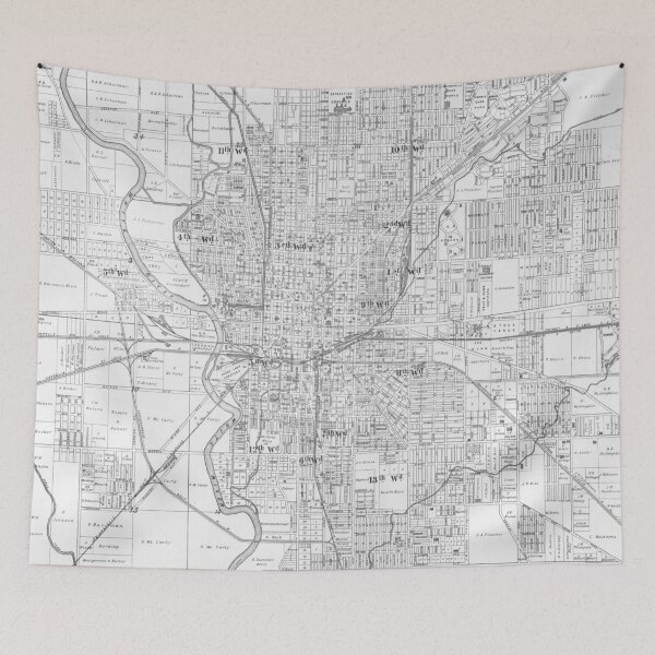 Item preview, Vintage Indianapolis IN Map (1876) designed and sold by BravuraMedia.