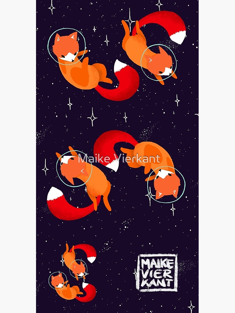 Artwork view, Space Foxes designed and sold by Maike Vierkant