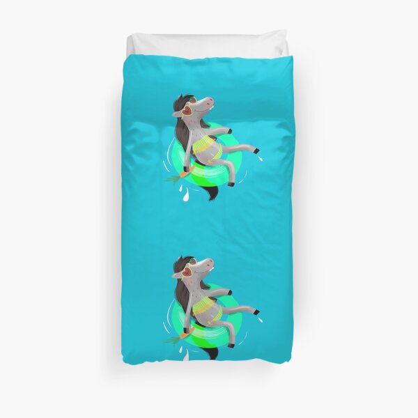 Horse with swimming tires Duvet Cover