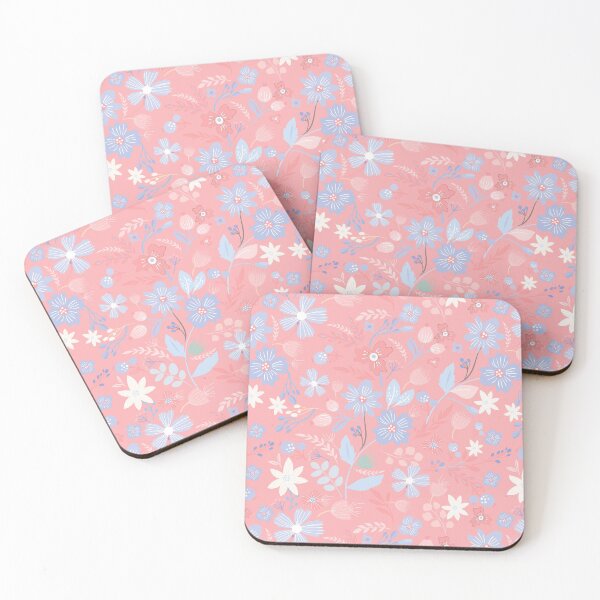 Item preview, Romantic pink pattern composed with flowers and leaves. designed and sold by RSDigitalPrintDesign.