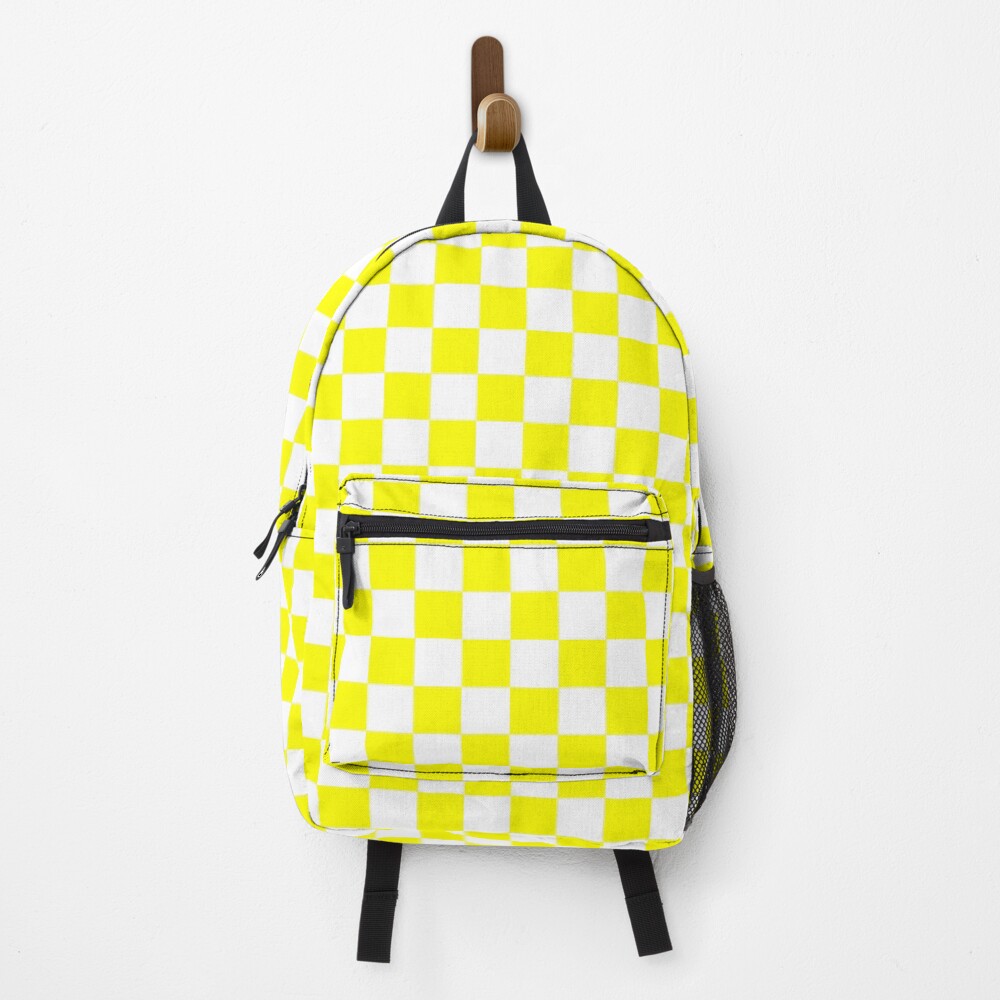 yellow checkerboard backpack