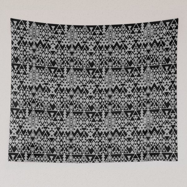 Item preview, Black and white line geometric aztec triangles pattern designed and sold by natalyon.