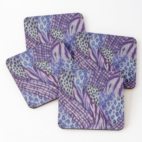 Item preview, Animal Skin Patchwork Abstract in Purples designed and sold by Leslie Rogers Todder.