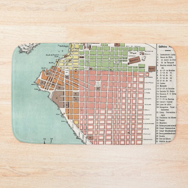 Item preview, Vintage Iquique Chile Map (1895) designed and sold by BravuraMedia.