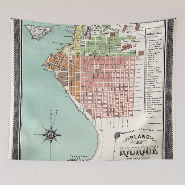 Item preview, Vintage Iquique Chile Map (1895) designed and sold by BravuraMedia.