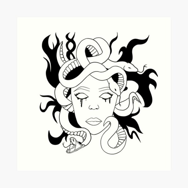 Medusa Line Art Art Prints | Redbubble