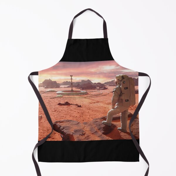 Item preview, astronaut on planet Mars, looking at a martian colony designed and sold by DottedYeti.