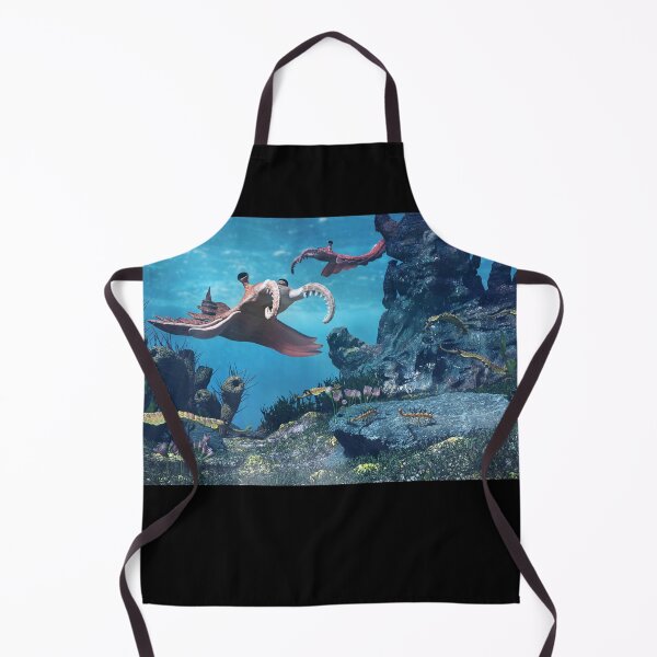 Item preview, creatures of the Cambrian period, underwater scene with Anomalocaris, Opabinia, Hallucigenia, Pirania and Dinomischus designed and sold by DottedYeti.