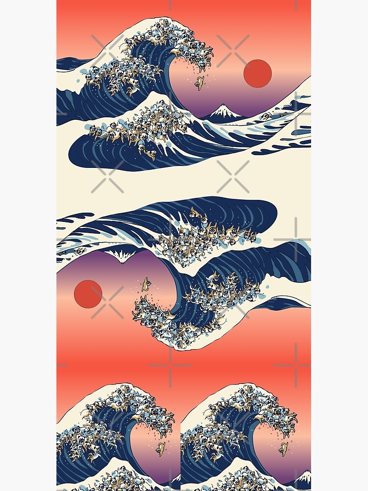 The Great Wave of Pug by Huebucket