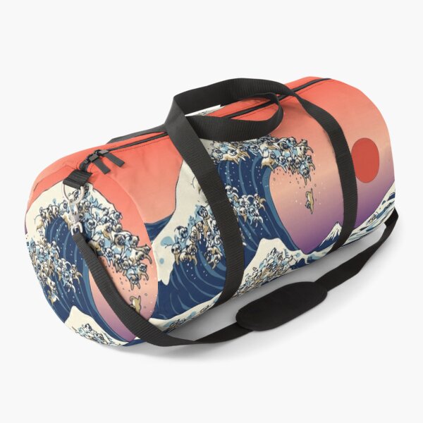 The Great Wave of Pug Duffle Bag