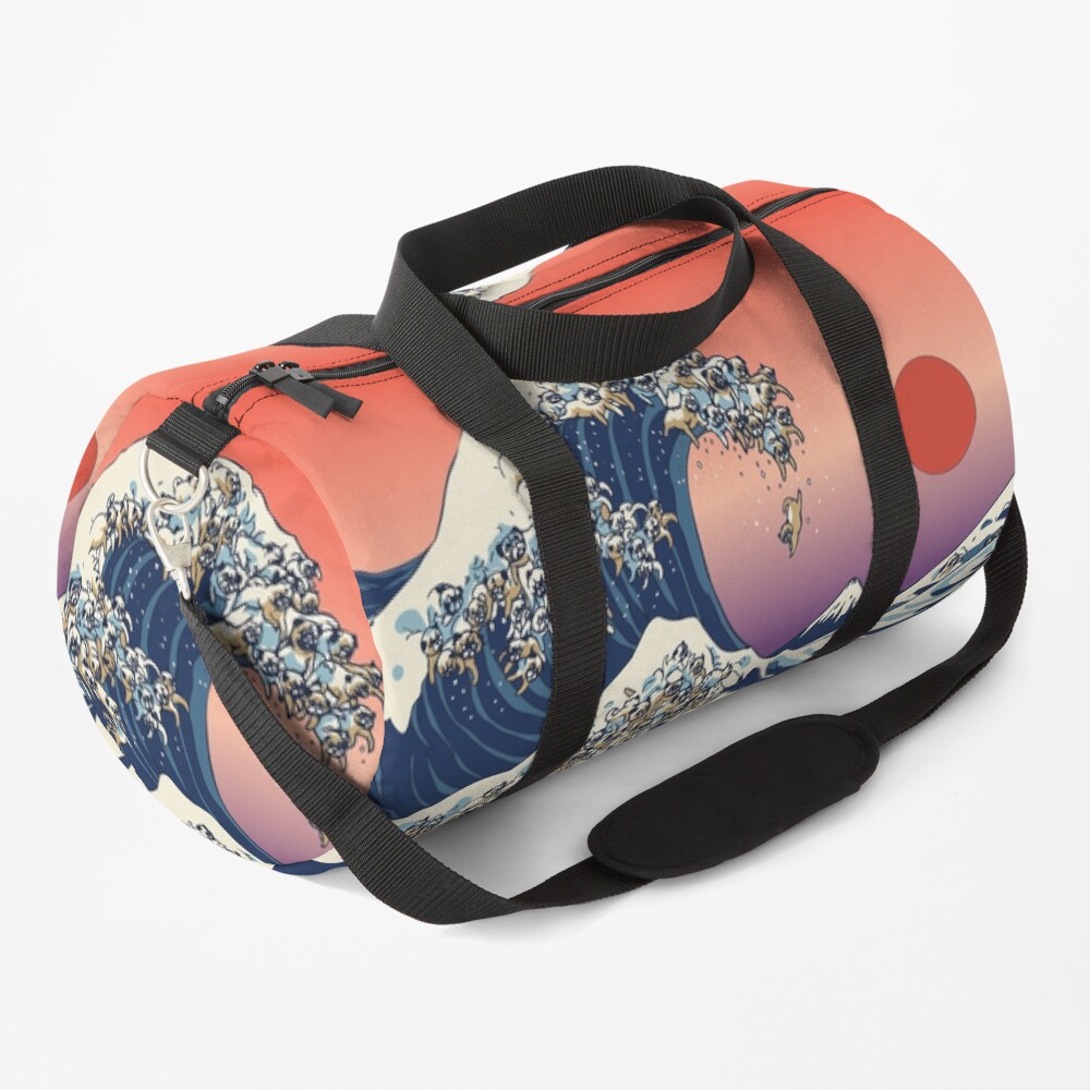 The Great Wave of Pug Duffle Bag
